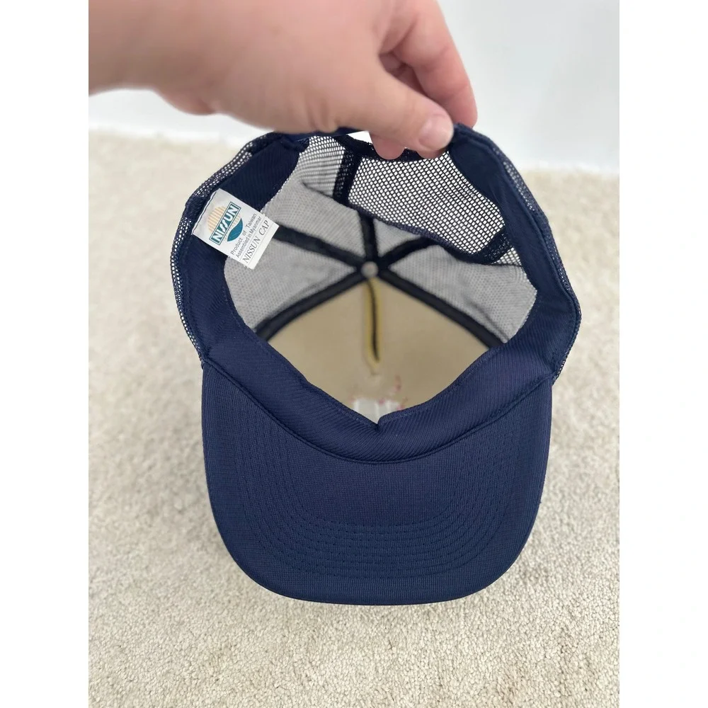 Detroit Baseball Hat Cap Snap Back Navy Trucker Embroidered Hearts D Logo NISSUN